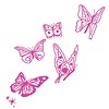 Mimi'lou muursticker vlinders fuchsia