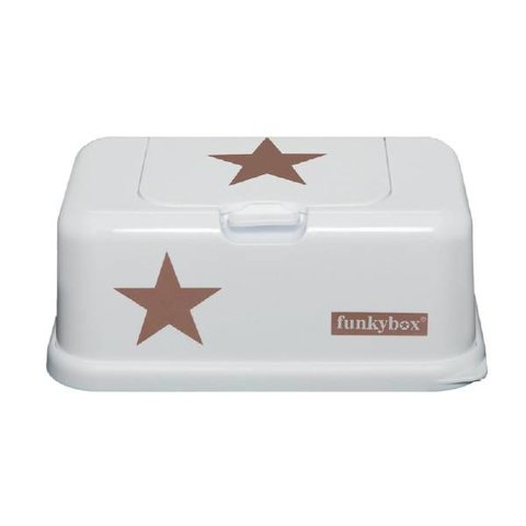 Funkybox billendoekjes bewaardoos wit met koperen  ster