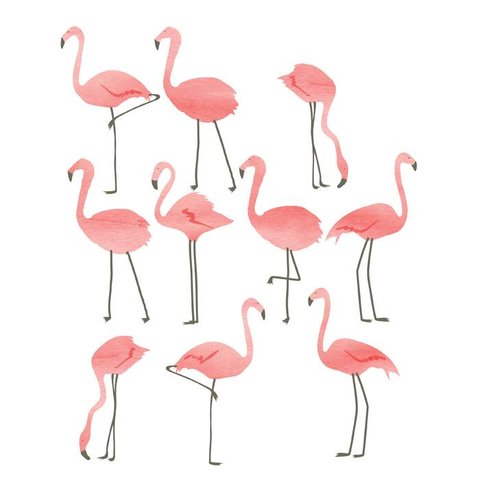 Mimilou muursticker flamingo's mini