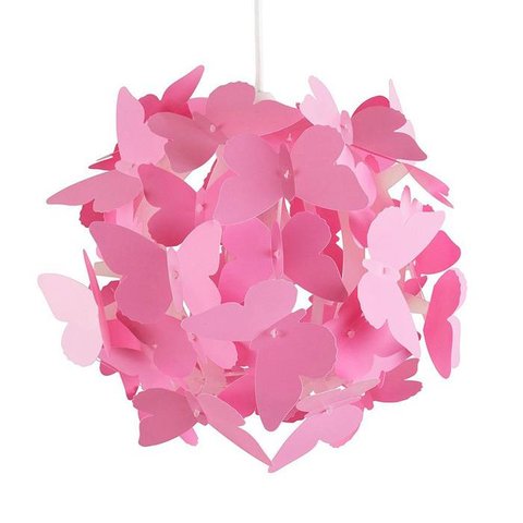 Kinderlamp vlinders rond roze