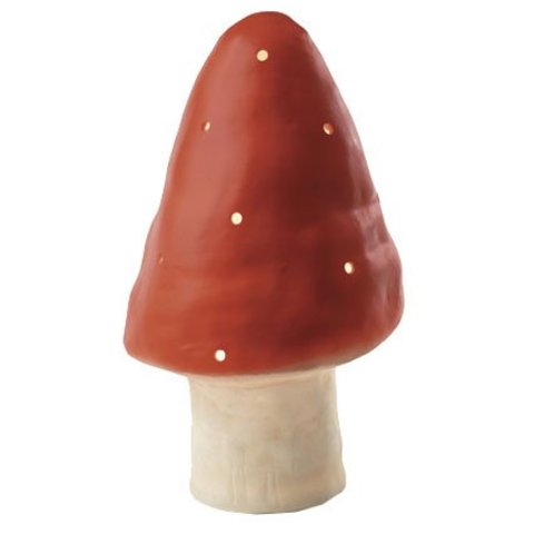 Paddestoel  lamp rood