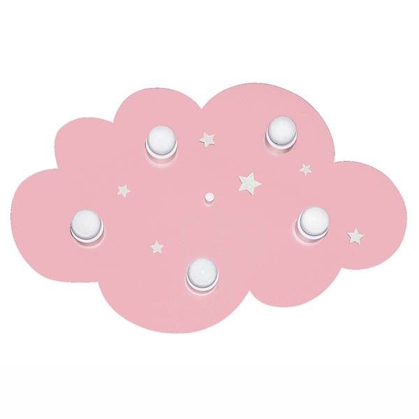 Waldi-Leuchten Kinderlamp plafonniere wolk roze