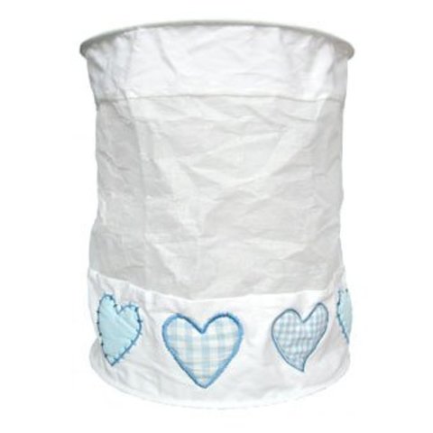 Taftan kinderlamp hartjes ruit blauw