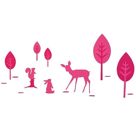 Taftan muursticker bambi roze