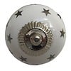 La Finesse kastknopje wit met zilveren sterren
