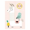 Petit Monkey kinderposter A3 Sunshine Lama roze