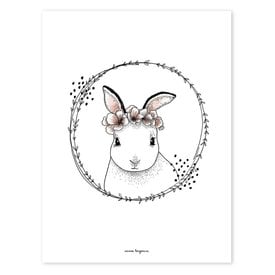 Lilipinso Lilipinso poster konijn met bloemenkrans