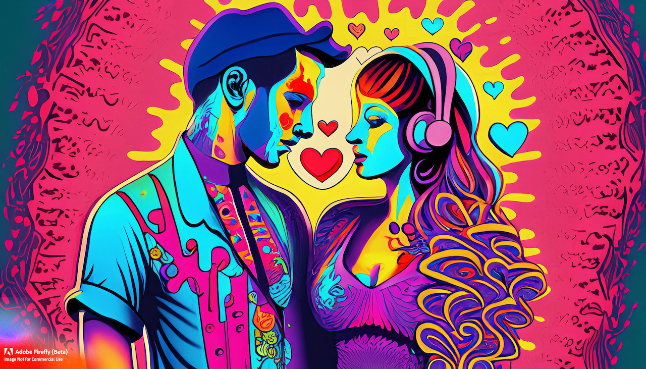 Fête d'amour pop art psychédélique