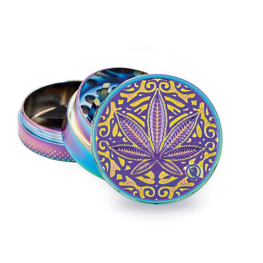 Grinder Apollo En Aluminium 63 Mm - 4 Parties, Avec Compartiment à Pollen (gris)