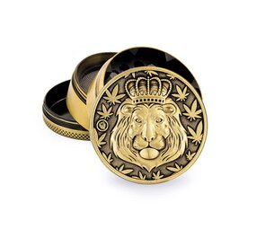 Novus Fumus Metal Grinder - Gold Lion Novus Fumus Metal Grinder - Gold Lion