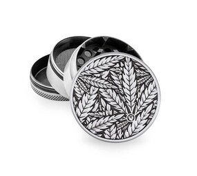 Novus Fumus Metal Grinder - Silver Leaves Novus Fumus Metal Grinder - Silver Leaves