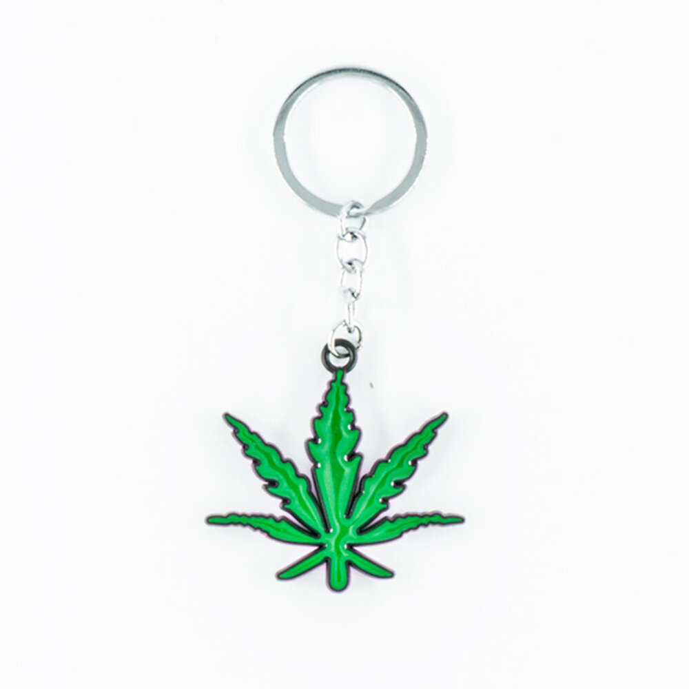 Porte-Clés Feuille De Cannabis Métal Amusant | Acier Inoxydable - Accessoire Décalé Adulte