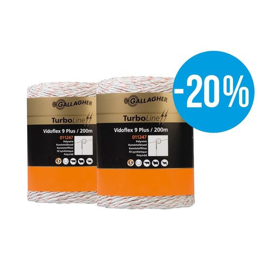 Gallagher Duopack Vidoflex 9 Turboline Plus wit 2x200 m
