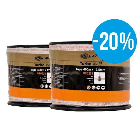 Gallagher Duopack TurboLine lint 12.5 mm wit 2x400 m