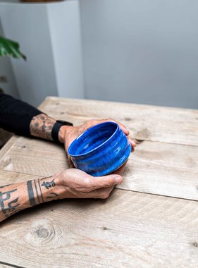 Porcelain Matcha bowl - blue