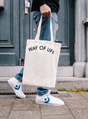 WAY OF LIFE cotton bag (wit)