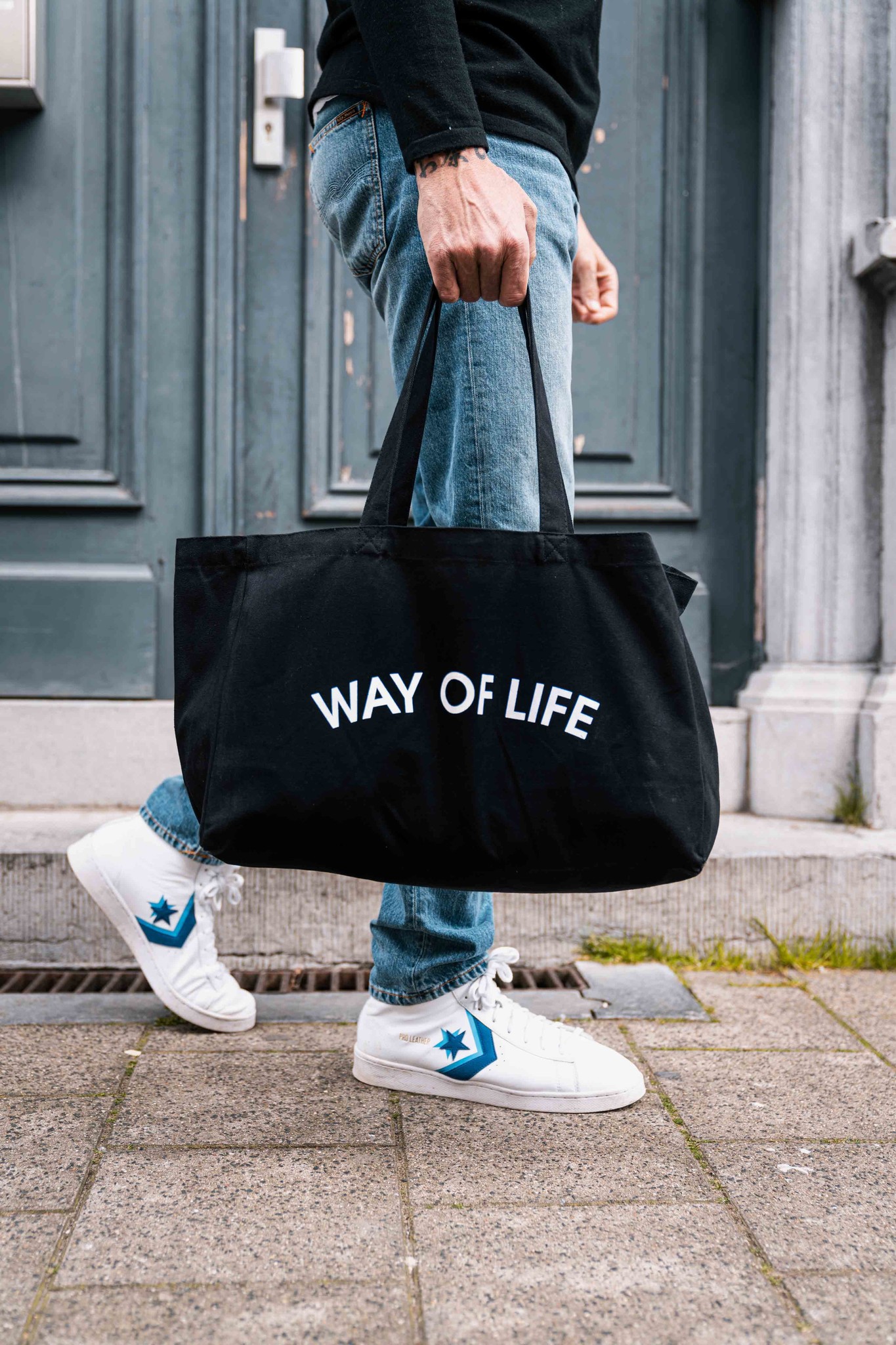 WAY OF LIFE cotton bag (zwart)