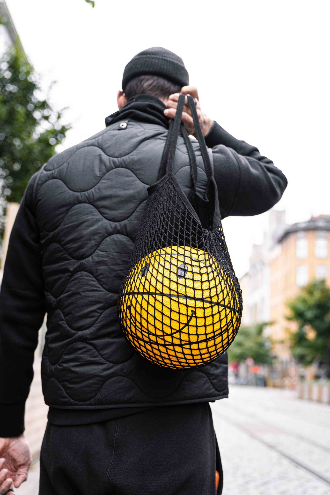 SMILEY basketbal (yellow - 100% leather)