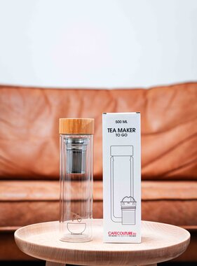 Whole leaf tea glass travel infuser