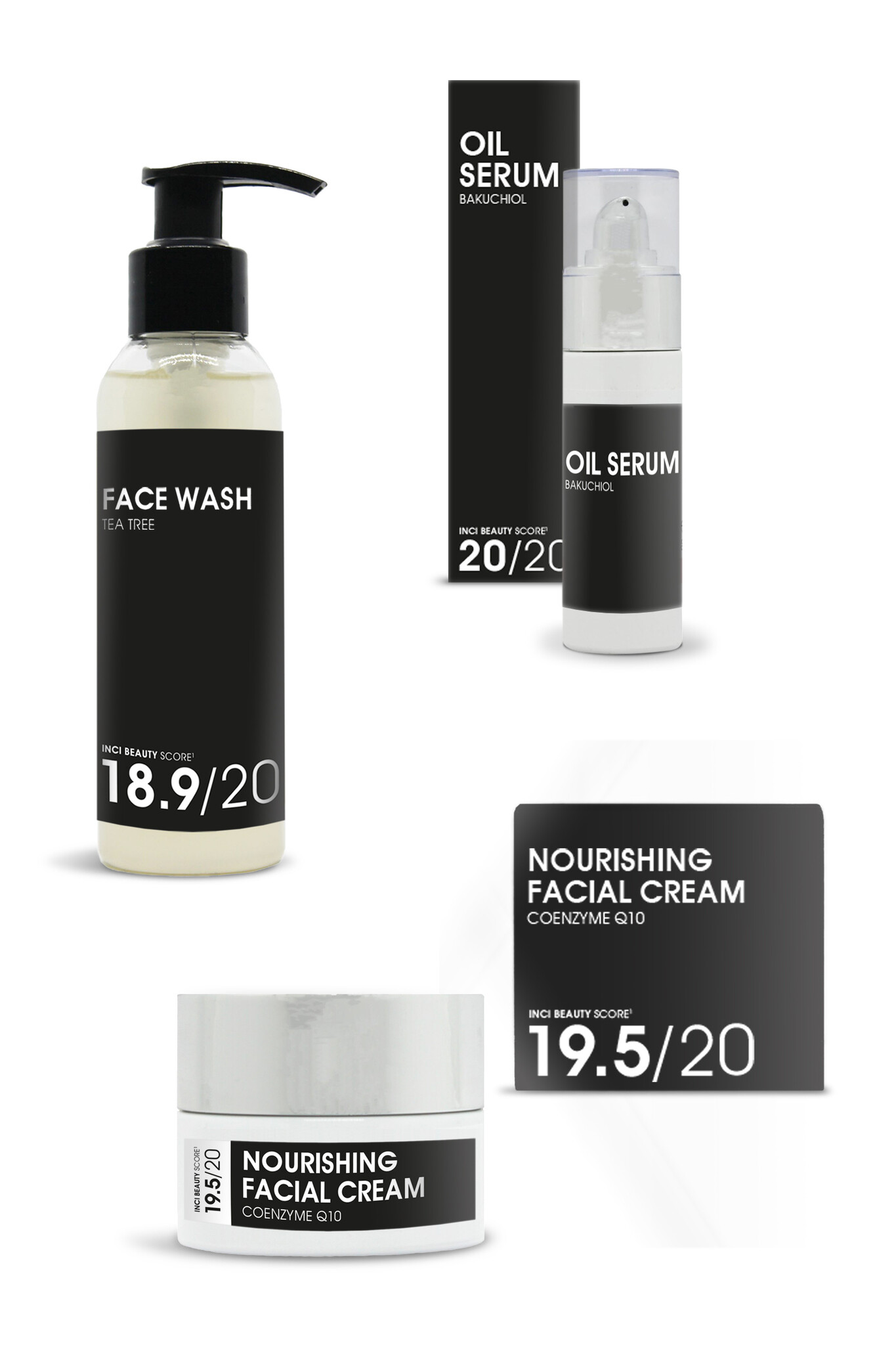 Combi Deal Natural Face Wash, Serum & Facial Crème Q10