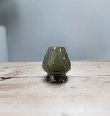 Matcha bowl & whisk holder - art shiny green/brown