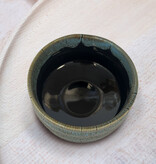 Matcha bowl & whisk holder - art shiny green/brown
