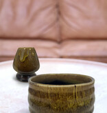 Matcha bowl & whisk houder - art shiny brown