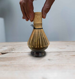 Matcha bowl & whisk houder - art shiny brown