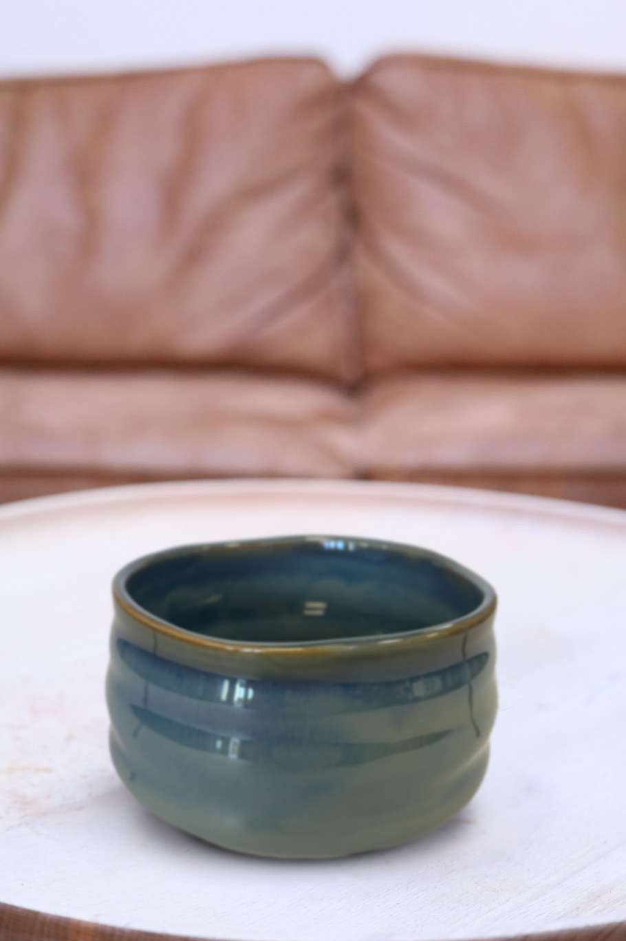 Matcha bowl - art shiny green