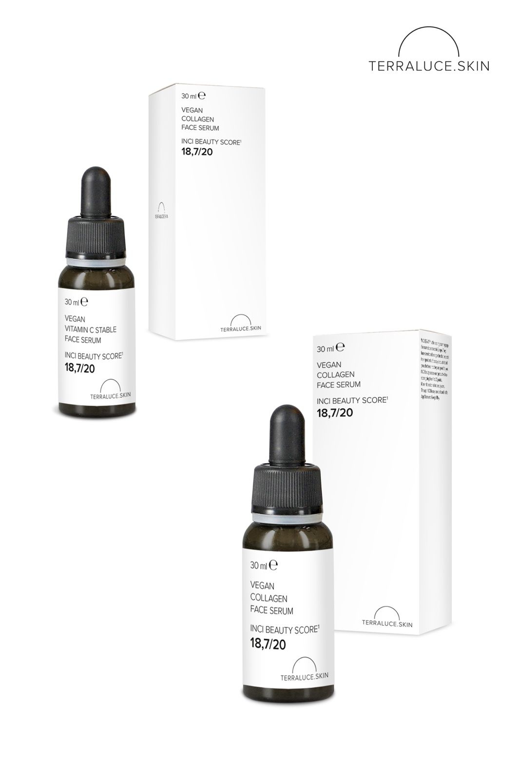 Natural Face Serum Vitamine C + Collagen – 2x 30ml