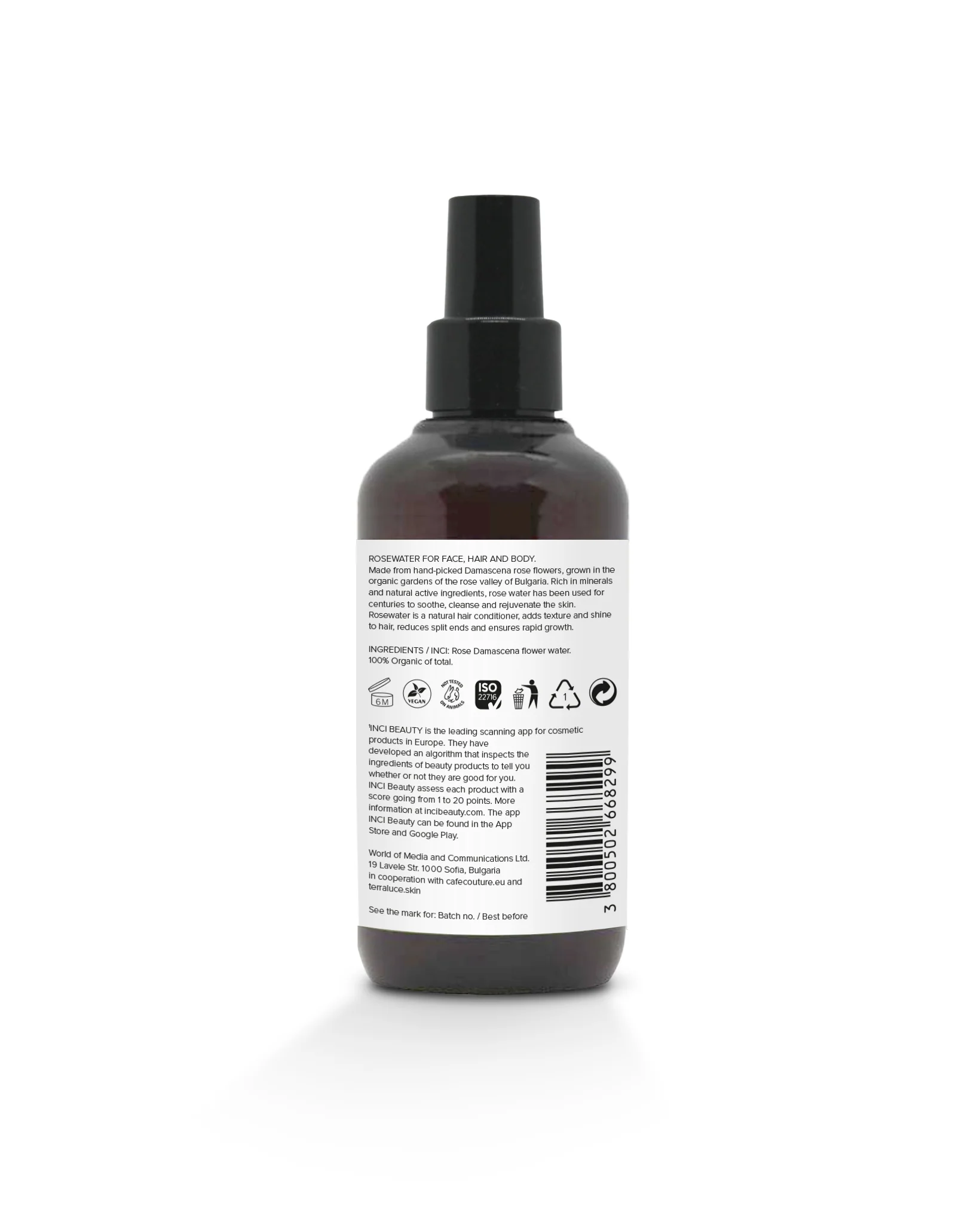 Natural Rose Water 20/20 (gezicht & haar)