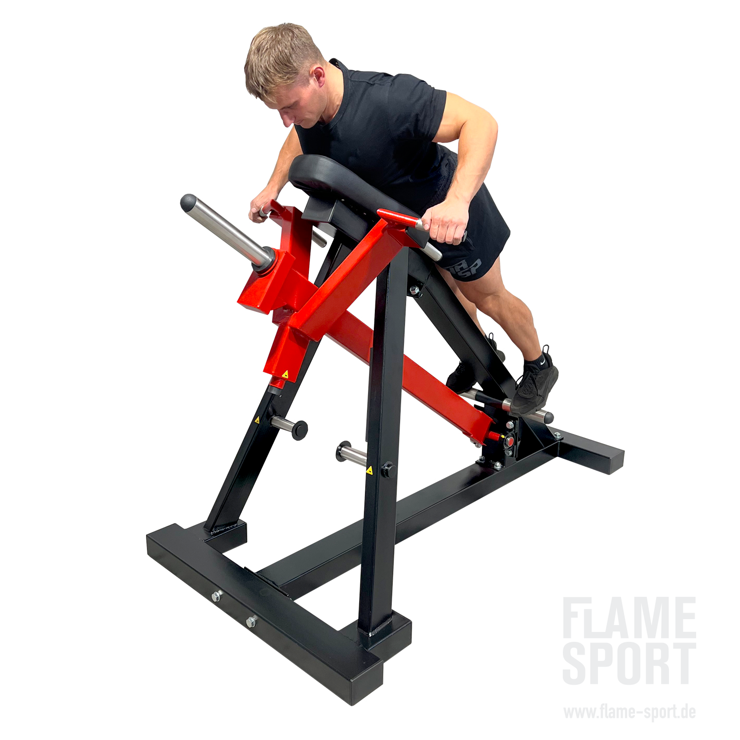 1L T bar Row with chest Support Plate loaded Flame Sport