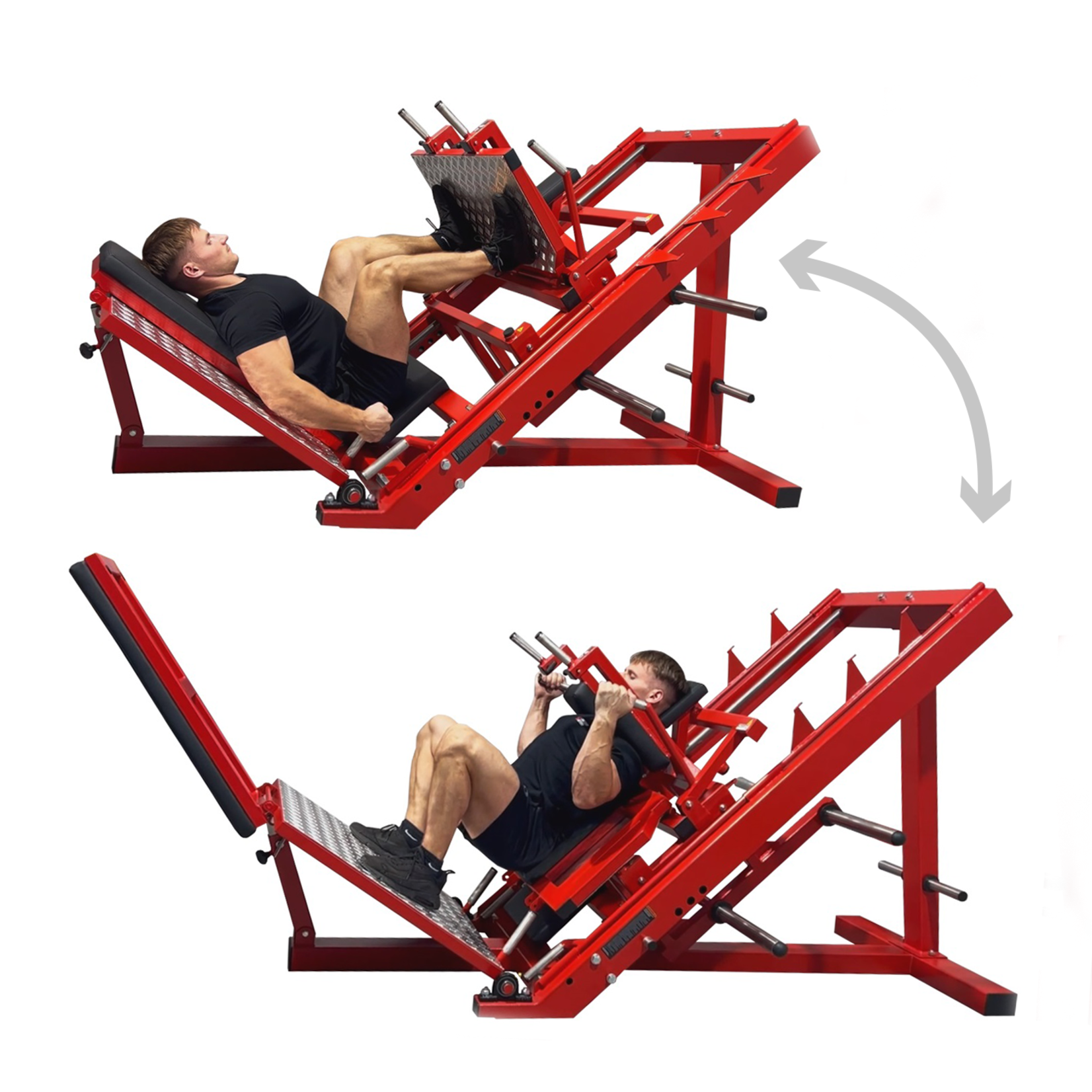 2-in-1 Beinpresse und Hackenschmidtstation (1D–2D)