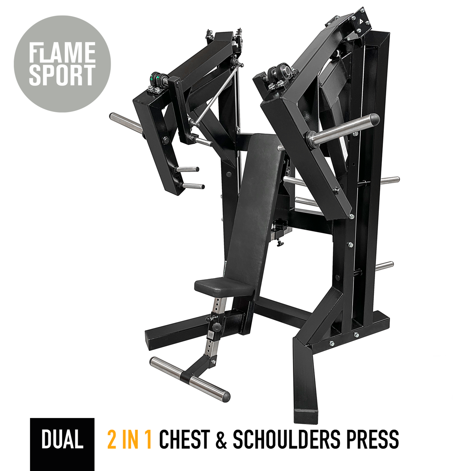 2 in 1: Brustpressmaschine & Schulterpresse (6AXX2P) DUAL mit verstellbarer Rückenlehne und Beinstütze