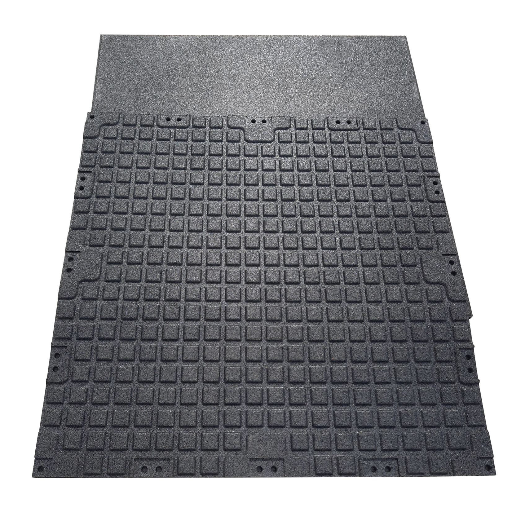 Rubber Gym Flooring | With Connectors | Black (1 m²) 100 x 100 cm