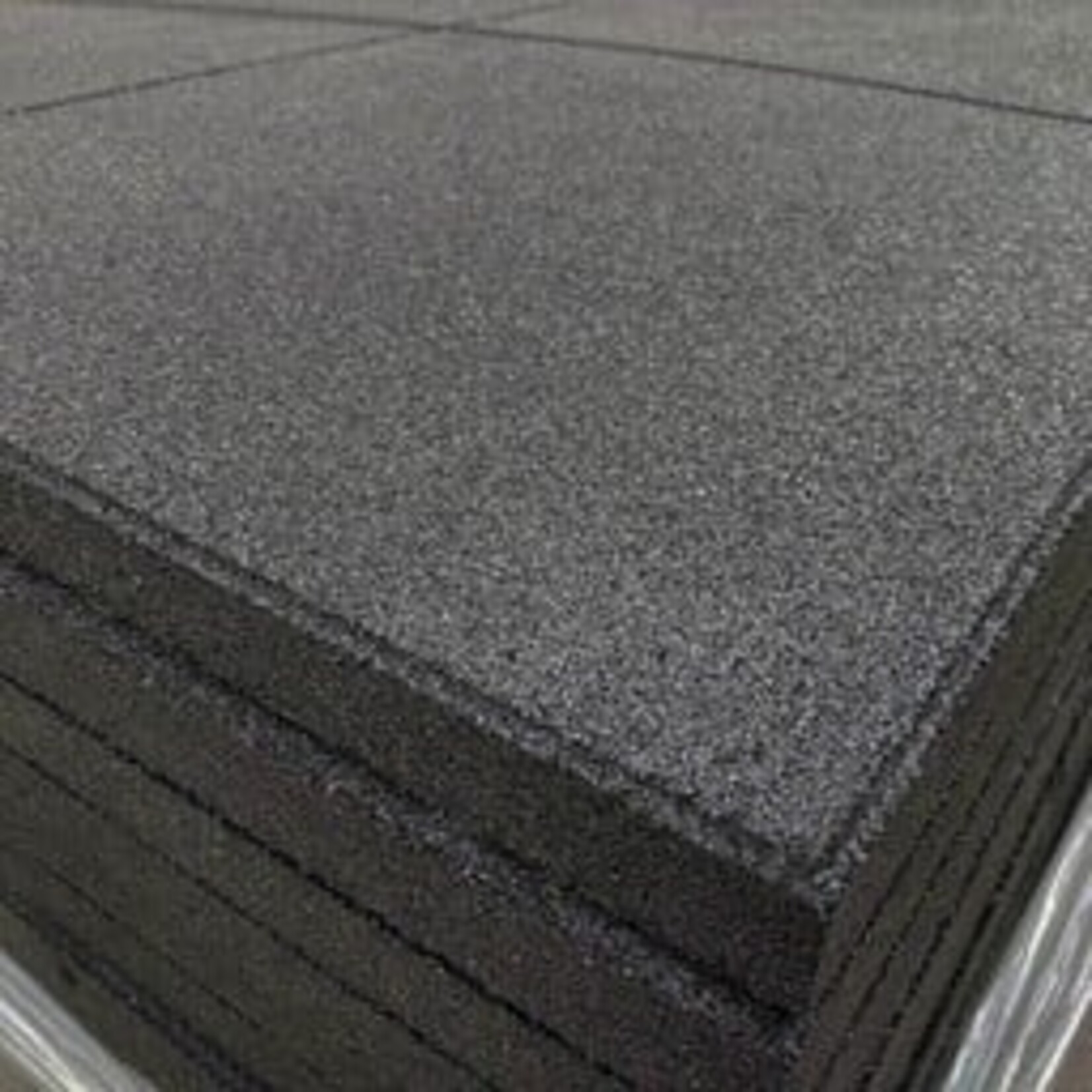 Rubber Gym Flooring | With Connectors | Black (1 m²) 100 x 100 cm