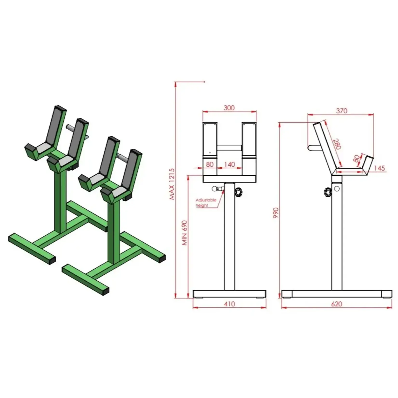 Adjustable Dumbbell Spotter Stand (09ZXX)