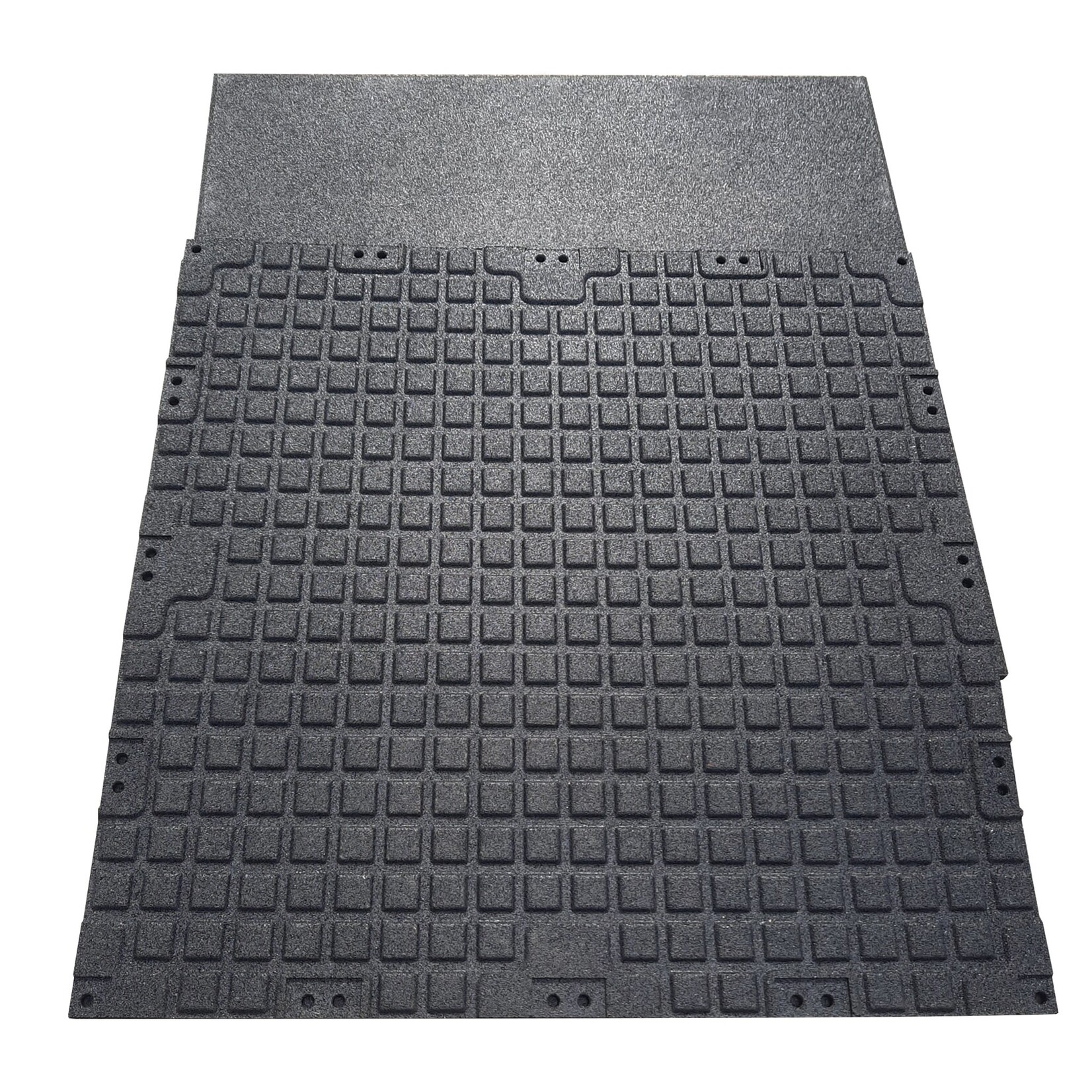 Gummiboden für Fitnessstudios | Mit Stecksystem | Grau (1 m²) 100 x 100 cm
