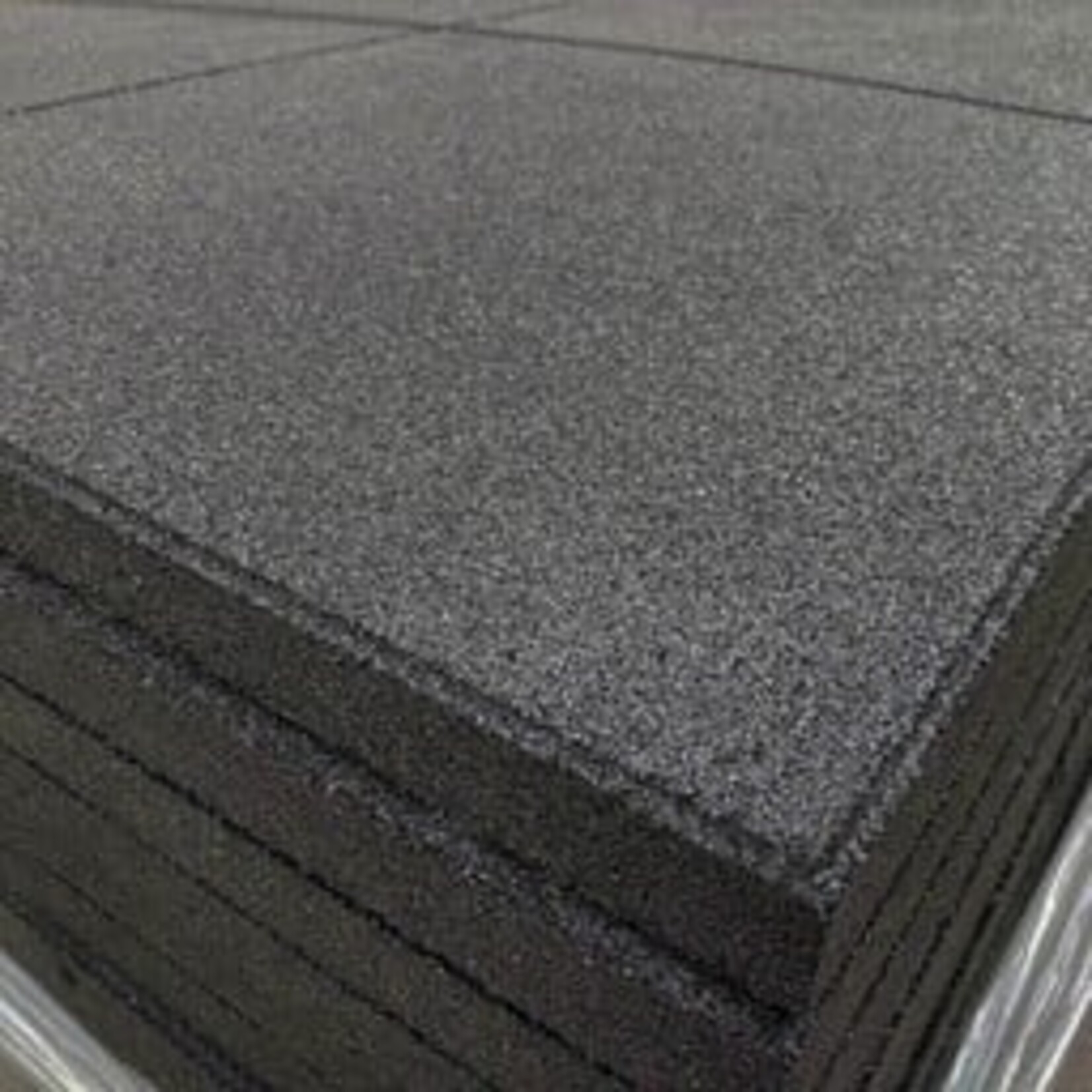 Rubber Gym Flooring | With Connectors | Grey (1 m²) 100 x 100 cm