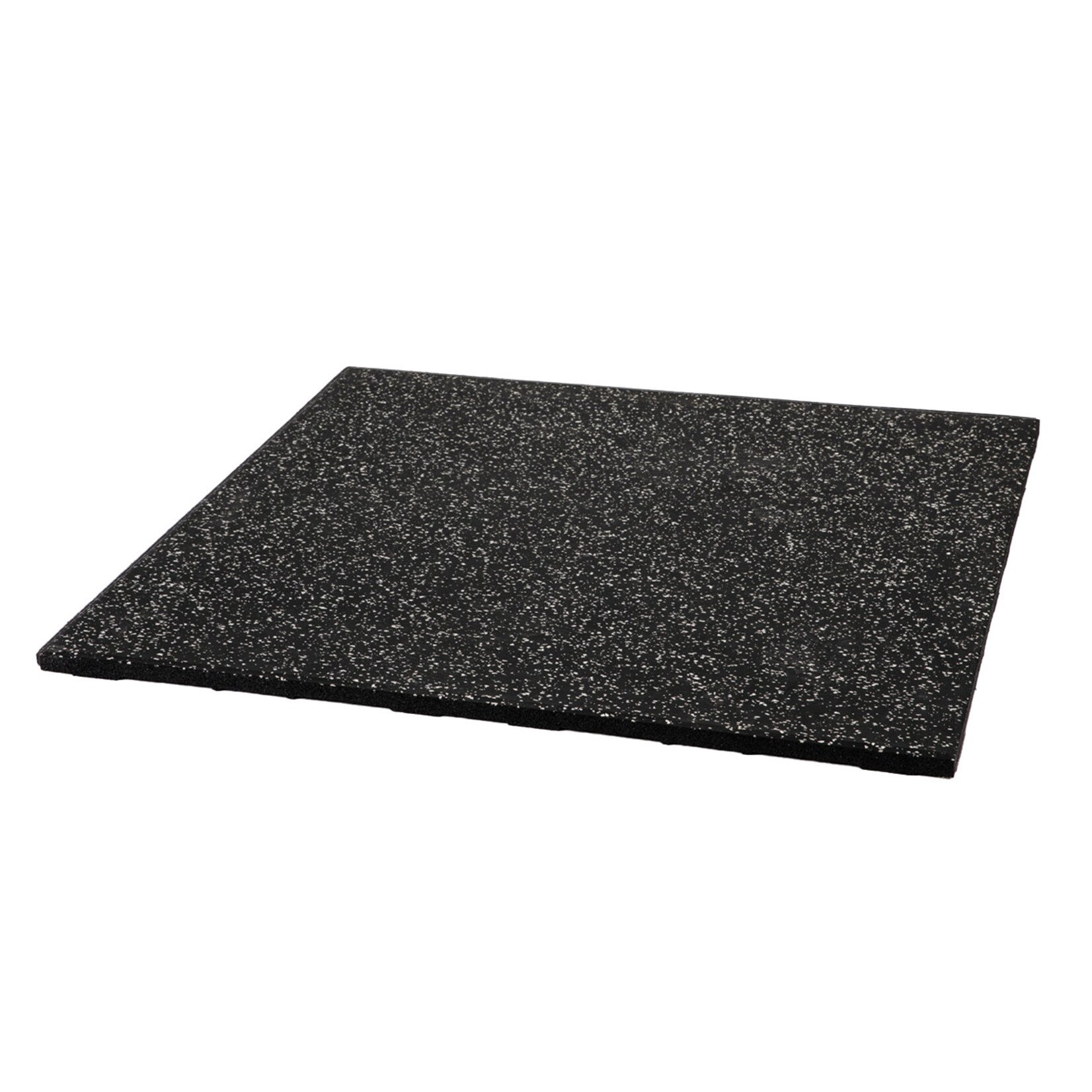 FLX BASE – Gym Flooring Premium Rubber Tiles with EPDM Coating | Black/White Speckled (1 m²)