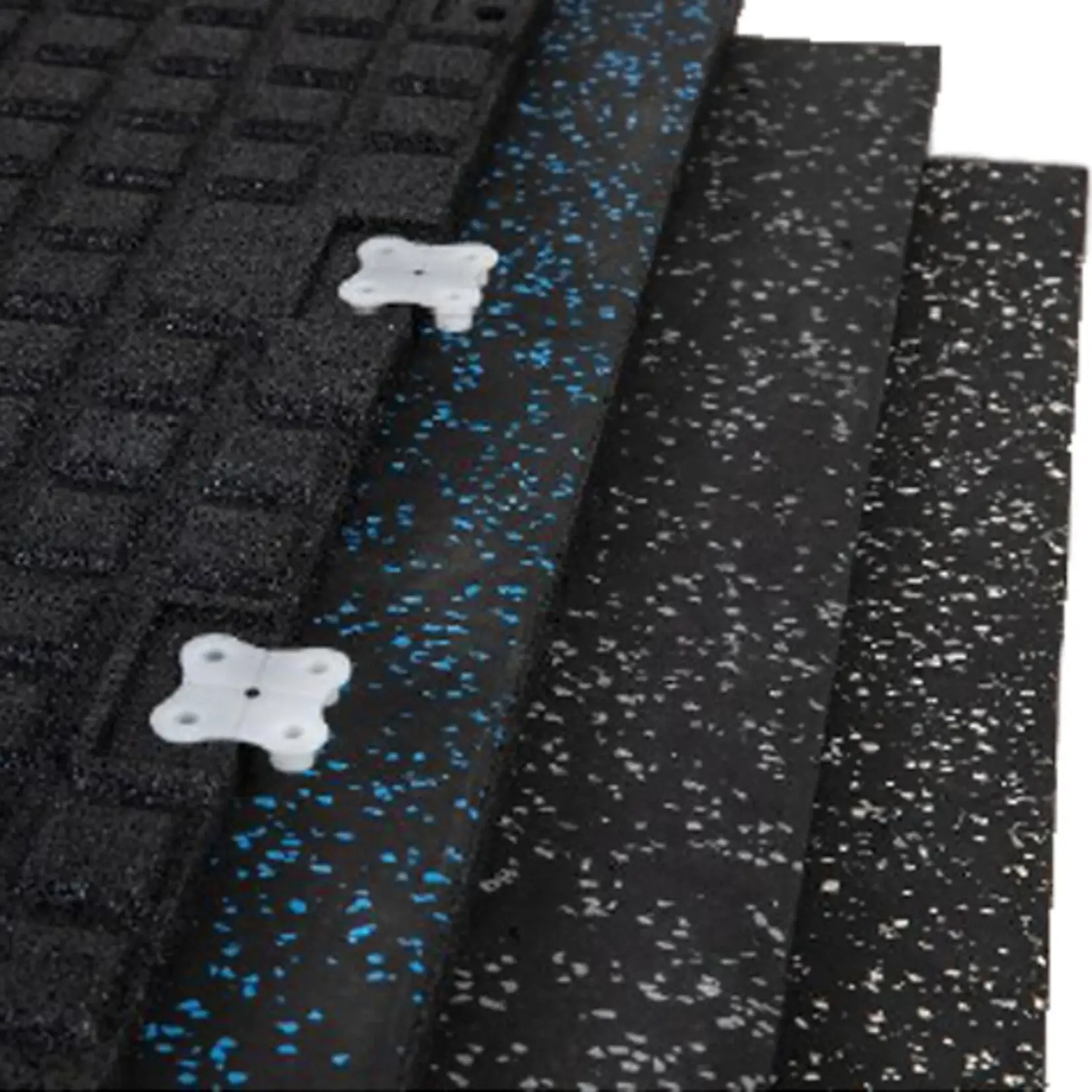 Płytki gumowe premium z powłoką EPDM | Czarny/biały nakrapiany (1 m²)