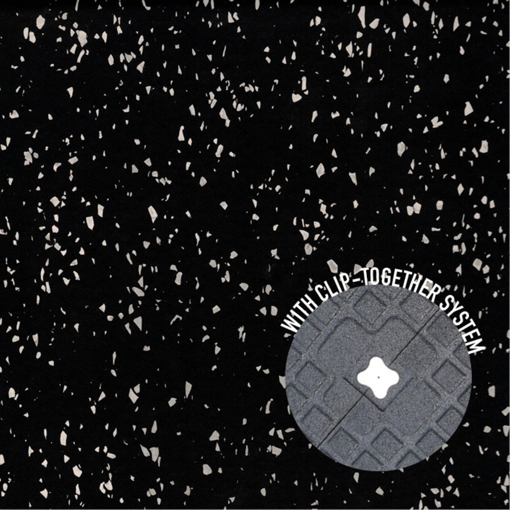 FLX BASE – Gym Flooring Premium-Gummifliesen mit EPDM-Beschichtung | SCHWARZ-WEIß gemustert (1 m²)