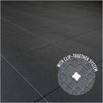 FLX BASE – Gym Flooring Gummiboden für Fitnessstudios | Mit Stecksystem | Schwarz (1 m²) 100 x 100 cm