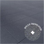 FLX BASE – Gym Flooring Gummiboden für Fitnessstudios | Mit Stecksystem  | Grau (1 m²) 100 x 100 cm