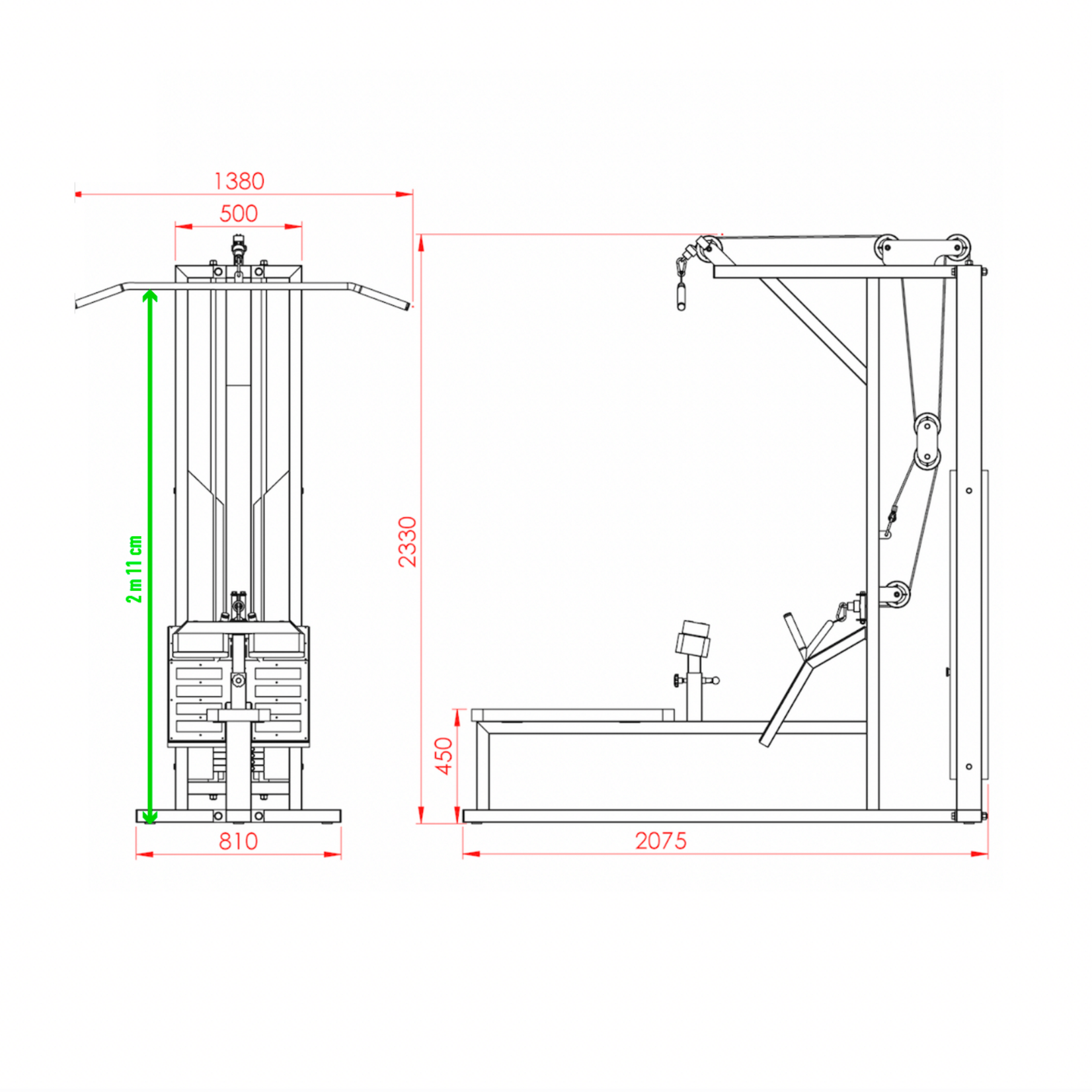 2-in-1: Seated Row and Lat Station (5M)