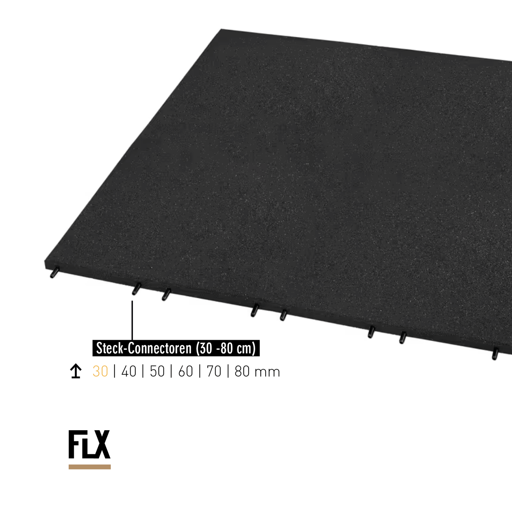 FLX BASE – Gym Flooring Płytki gumowe do podłogi siłowni | Czarny (1 m²)