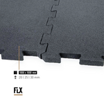 FLX BASE – Gym Flooring PUZZLE Gumowe Płyty Podłogowe | Szare – 20–30 mm