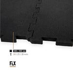 FLX BASE – Gym Flooring PUZZLE Gumové Podlahové Desky | Černé – 20–30 mm