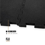 FLX BASE – Gym Flooring PUZZLE Rubber Floor Tiles | Black – 20–30 mm