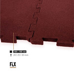 FLX BASE – Gym Flooring PUZZLE Gumové Podlahové Desky | Červené – 20–30 mm